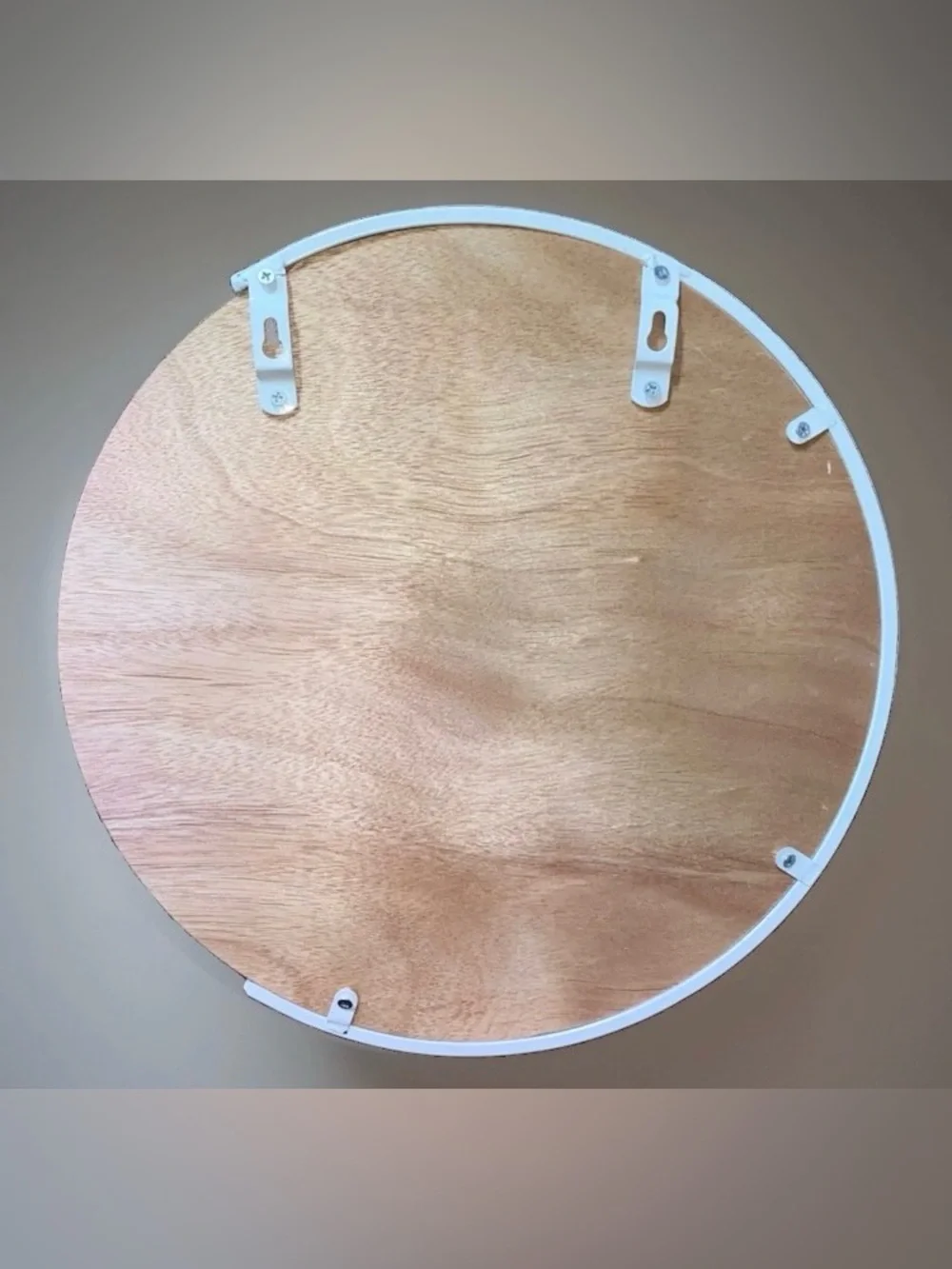 Crescent Moon Floating Wall Shelf🌜Oak Wood, White Metal Crystal Oil Display 14”
